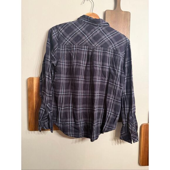 Rails Hunter Grey Midnight Sky Plaid Flannel Long Sleeve Button Up Shirt Large - Picture 2 of 6
